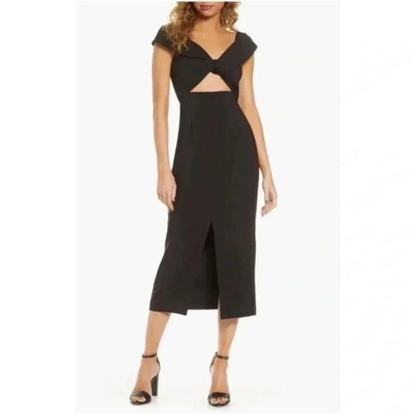 Finders Keepers Mae Midi Slit Dress Cocktail Formal Sexy Evening US 4 Small AU 6 - Picture 1 of 12